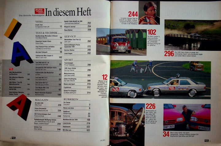 Inhaltsverzeichnis Auto Motor und Sport 19/1991