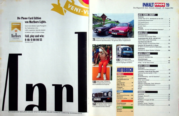Inhaltsverzeichnis MOT 19/1992