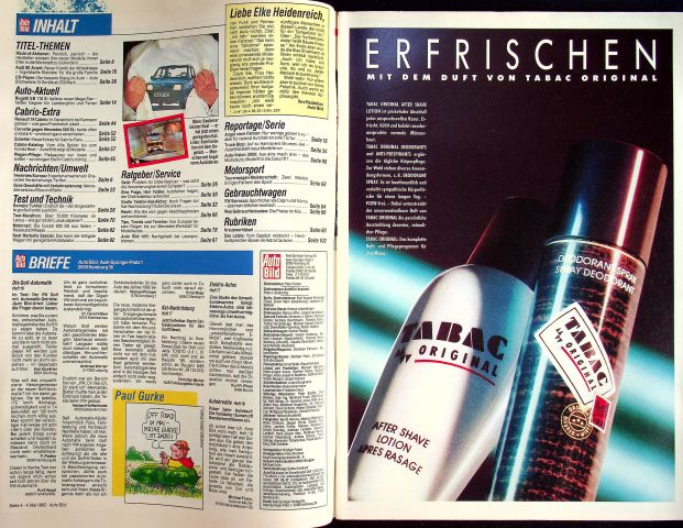 Inhaltsverzeichnis Auto Bild 19/1992