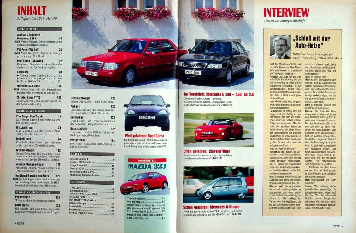 Inhaltsverzeichnis MOT 19/1994