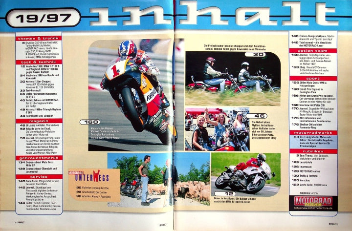 Inhaltsverzeichnis Motorrad 19/1997