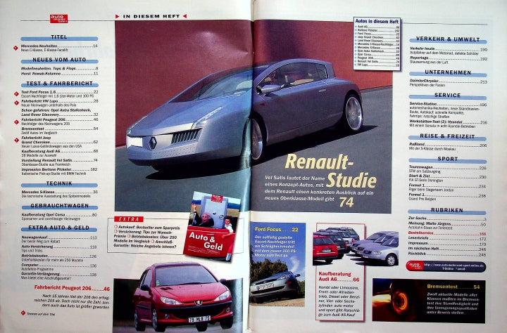 Inhaltsverzeichnis Auto Motor und Sport 19/1998