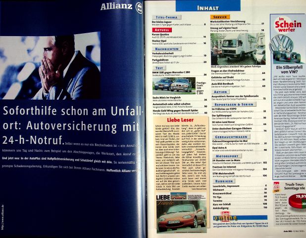 Inhaltsverzeichnis Auto Bild 19/1998