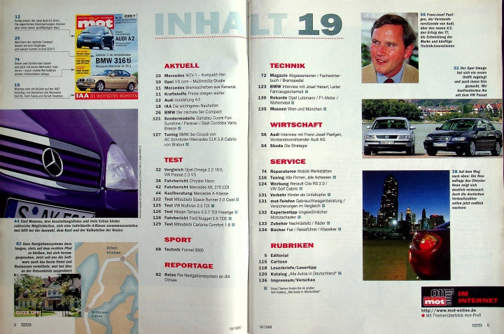 Inhaltsverzeichnis MOT 19/1999
