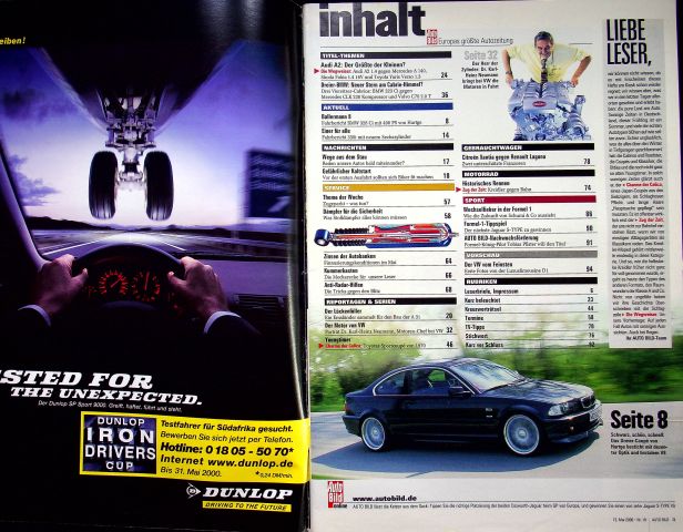 Inhaltsverzeichnis Auto Bild 19/2000