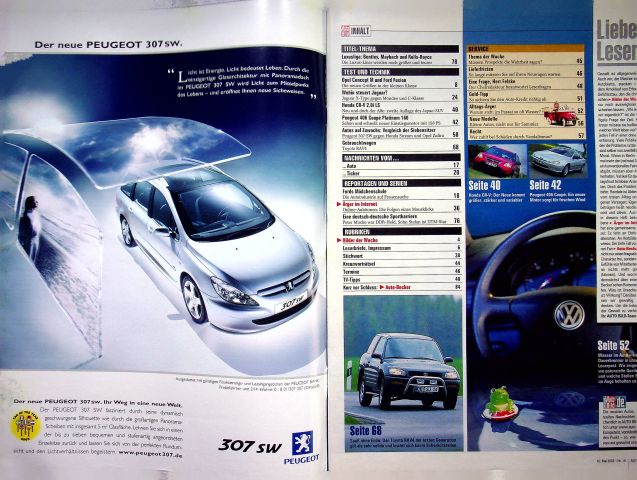 Inhaltsverzeichnis Auto Bild 19/2002