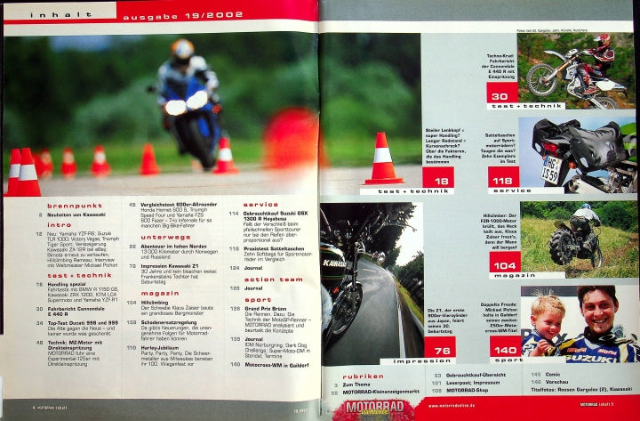 Inhaltsverzeichnis Motorrad 19/2002