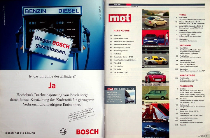 Inhaltsverzeichnis MOT 19/2003