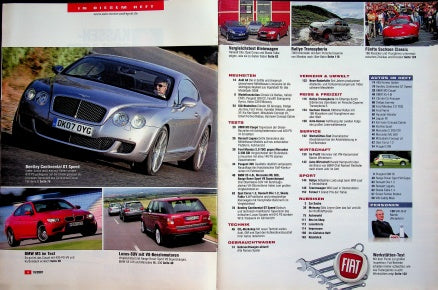 Inhaltsverzeichnis Auto Motor und Sport 19/2007