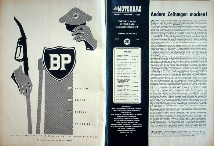 Inhaltsverzeichnis Motorrad 20/1952