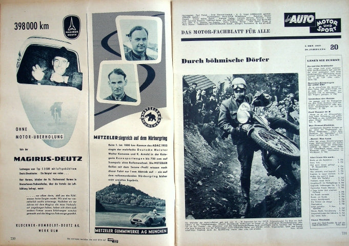 Inhaltsverzeichnis Auto Motor und Sport 20/1953