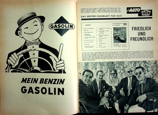 Inhaltsverzeichnis Auto Motor und Sport 20/1960