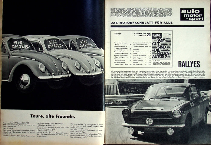 Inhaltsverzeichnis Auto Motor und Sport 20/1963