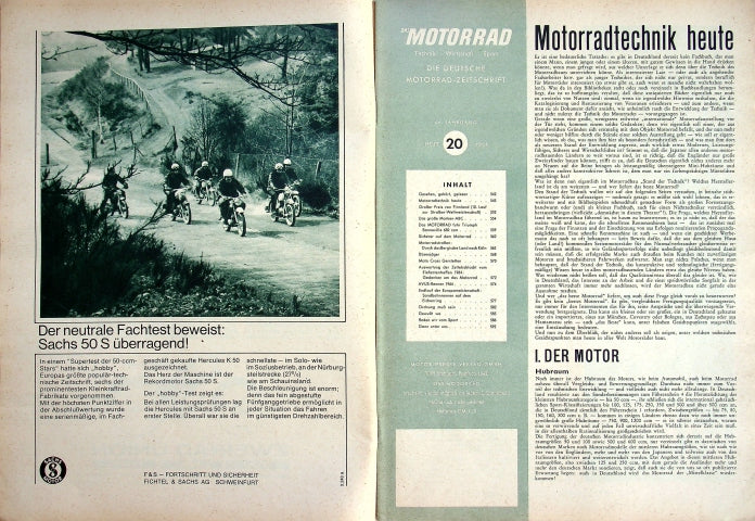 Inhaltsverzeichnis Motorrad 20/1964