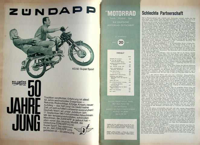 Inhaltsverzeichnis Motorrad 20/1967