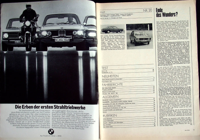 Inhaltsverzeichnis MOT 20/1970