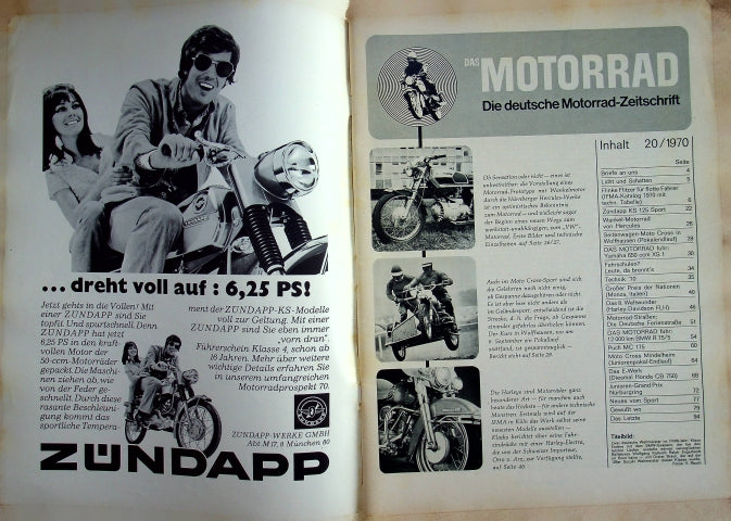 Inhaltsverzeichnis Motorrad 20/1970