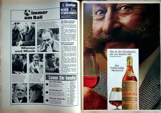 Inhaltsverzeichnis Kicker 20/1971
