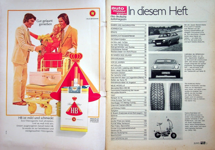 Inhaltsverzeichnis Auto Motor und Sport 20/1972