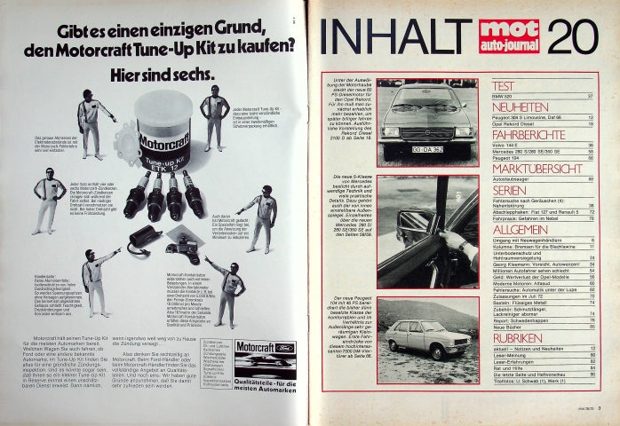 Inhaltsverzeichnis MOT 20/1972