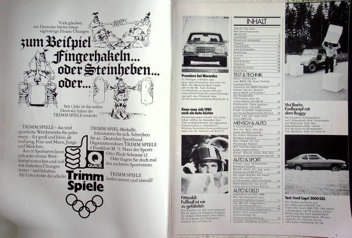 Inhaltsverzeichnis Autozeitung 20/1972
