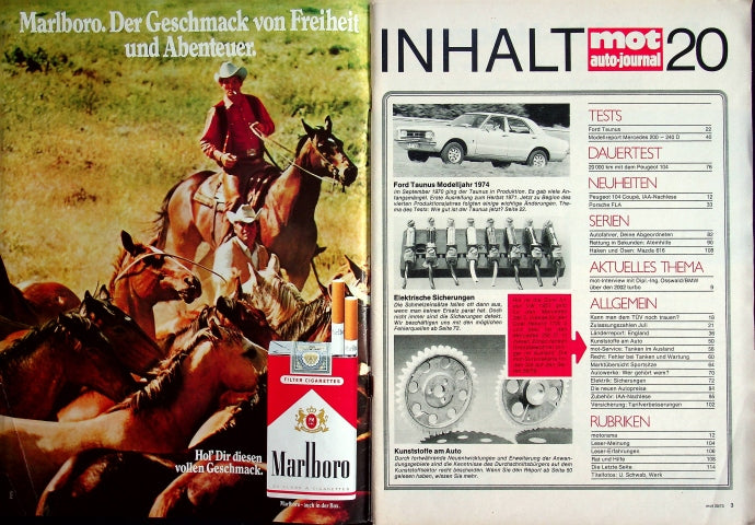 Inhaltsverzeichnis MOT 20/1973