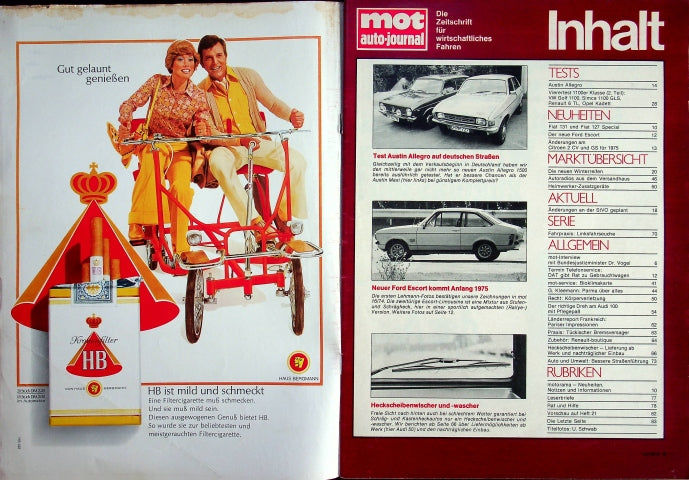 Inhaltsverzeichnis MOT 20/1974