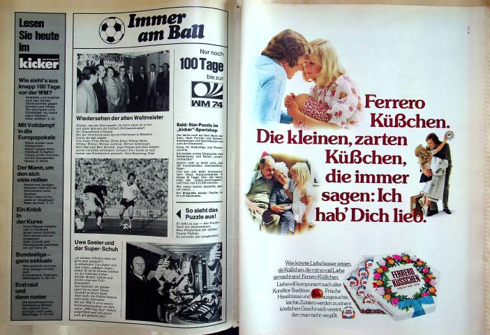 Inhaltsverzeichnis Kicker 20/1974