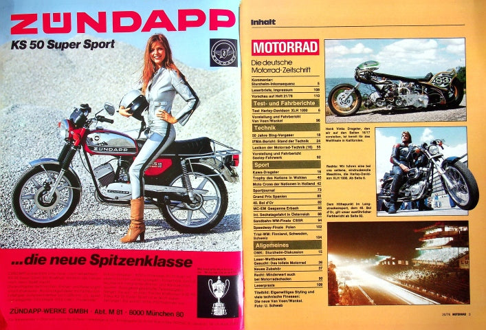 Inhaltsverzeichnis Motorrad 20/1976
