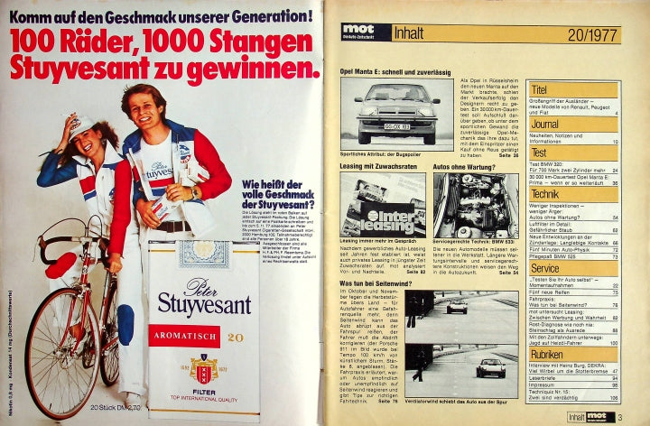 Inhaltsverzeichnis MOT 20/1977