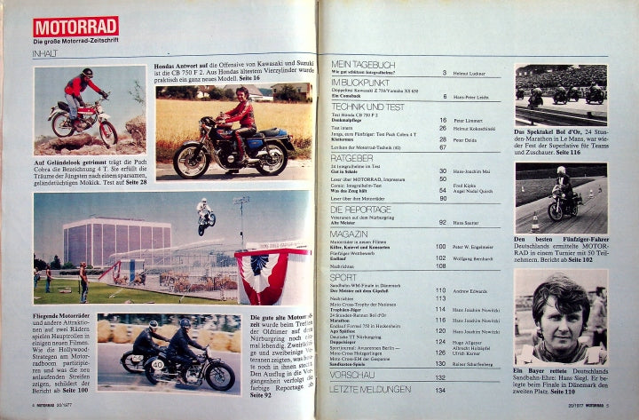 Inhaltsverzeichnis Motorrad 20/1977
