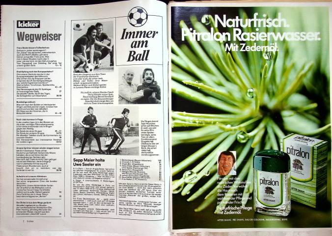 Inhaltsverzeichnis Kicker 20/1977