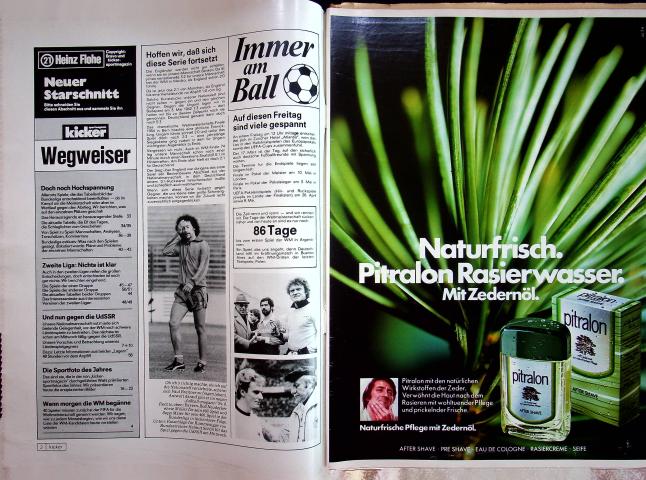 Inhaltsverzeichnis Kicker 20/1978