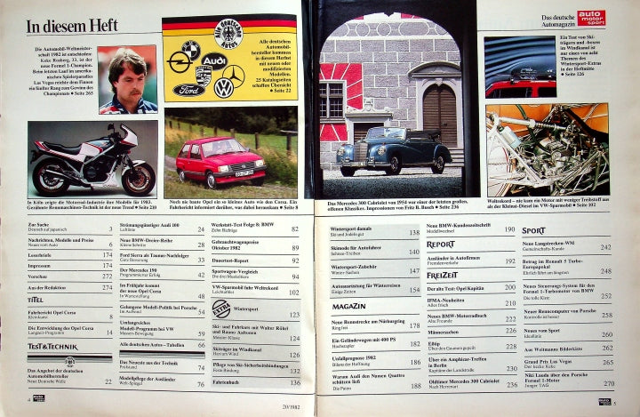 Inhaltsverzeichnis Auto Motor und Sport 20/1982