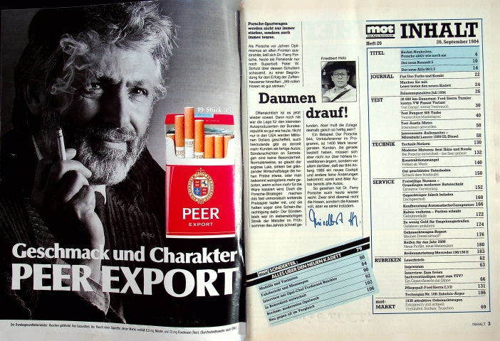 Inhaltsverzeichnis MOT 20/1984
