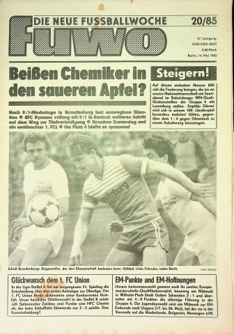 Fuwo Fussballwoche 20/1985