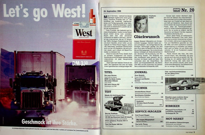 Inhaltsverzeichnis MOT 20/1986