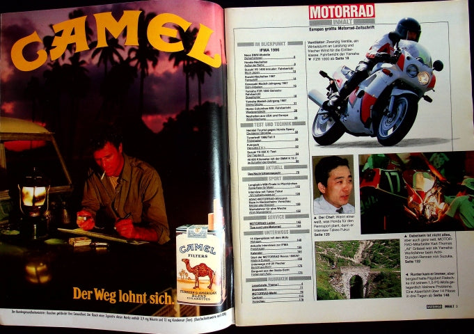Inhaltsverzeichnis Motorrad 20/1986