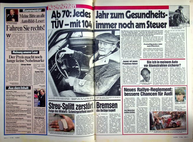Inhaltsverzeichnis Auto Bild 20/1986