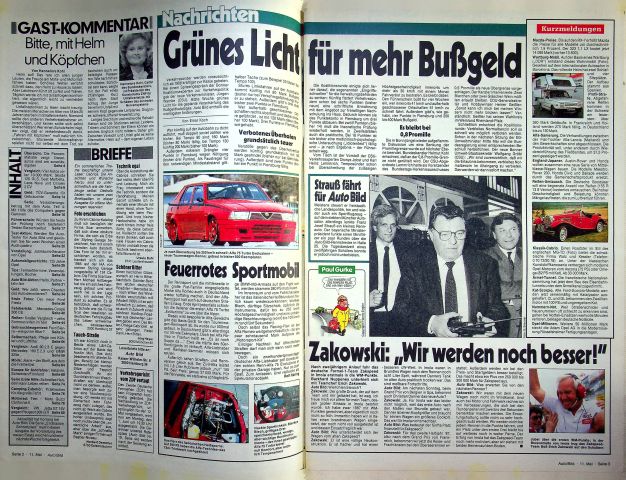 Inhaltsverzeichnis Auto Bild 20/1987