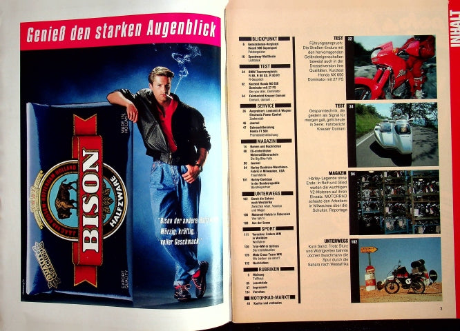 Inhaltsverzeichnis Motorrad 20/1989