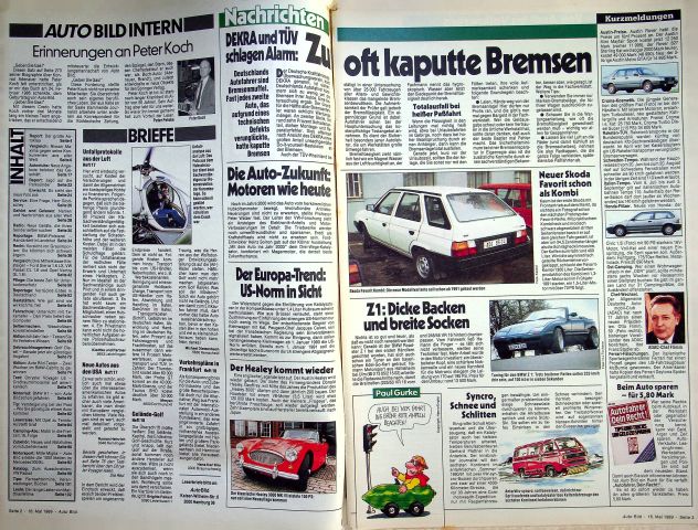 Inhaltsverzeichnis Auto Bild 20/1989