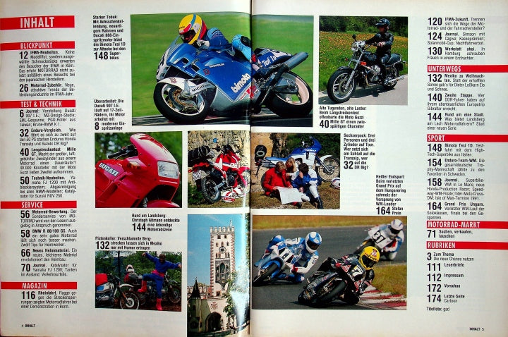 Inhaltsverzeichnis Motorrad 20/1990
