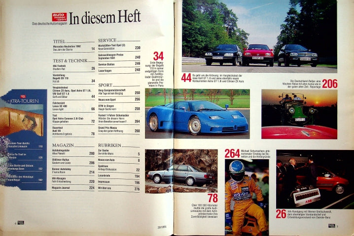 Inhaltsverzeichnis Auto Motor und Sport 20/1991