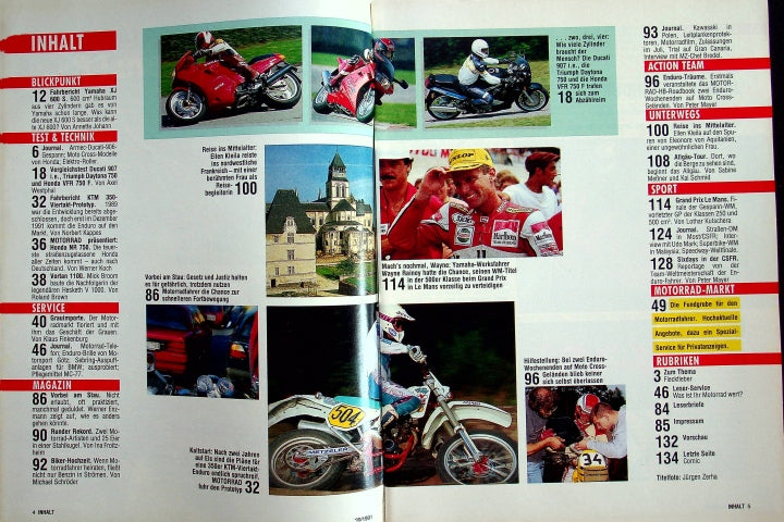 Inhaltsverzeichnis Motorrad 20/1991