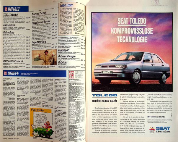 Inhaltsverzeichnis Auto Bild 20/1992