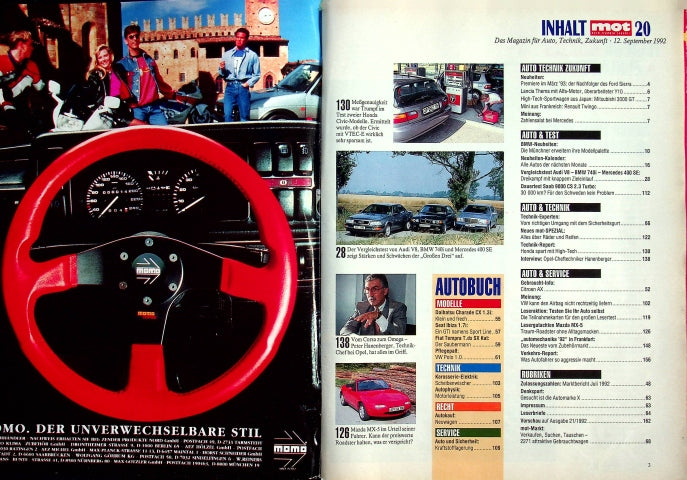 Inhaltsverzeichnis MOT 20/1992