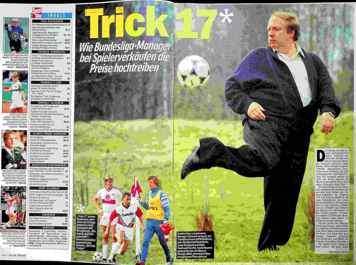 Inhaltsverzeichnis Sport Bild 20/1992