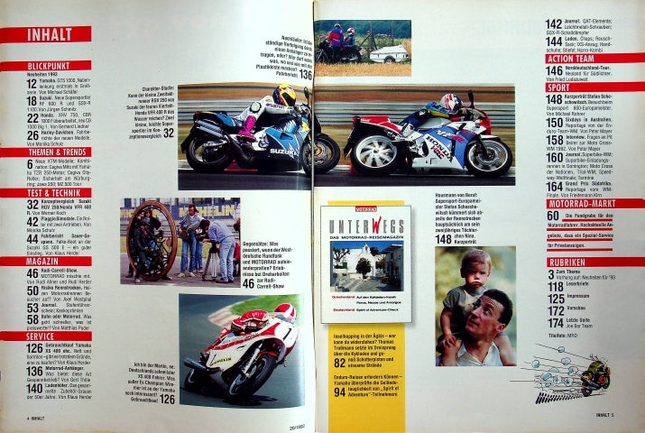 Inhaltsverzeichnis Motorrad 20/1992