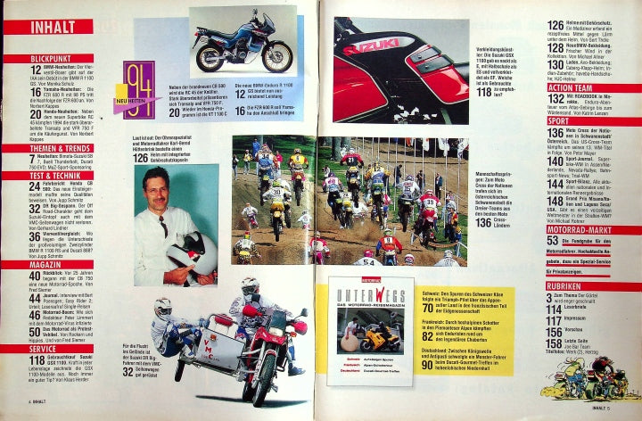 Inhaltsverzeichnis Motorrad 20/1993